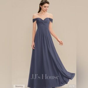 Bridesmaid dress, JJ’s House, Stormy blue, long